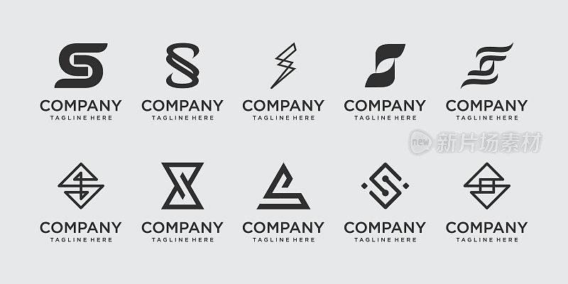 集首字母S SS logo设计模板。商业图标的时尚，运动，汽车。